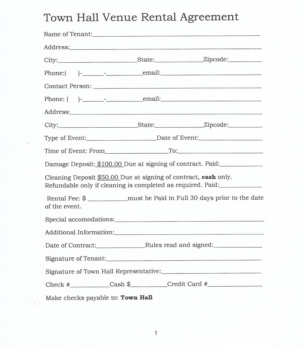 Rental Agreement townhall